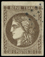 EMISSION DE BORDEAUX 47   30c. Brun, Oblitération Légère, TTB - 1870 Bordeaux Printing
