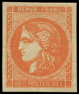 ** EMISSION DE BORDEAUX 48   40c. Orange, Très Belles Marges, Très Frais, TTB. C - 1870 Bordeaux Printing