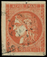 EMISSION DE BORDEAUX 48   40c. Orange, Nuance Foncée, Oblitéré GC, TB. J - 1870 Bordeaux Printing