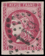 EMISSION DE BORDEAUX 49   80c. Rose, Oblitéré GC 611, TB - 1870 Bordeaux Printing
