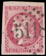 EMISSION DE BORDEAUX 49   80c. Rose, Obl. GC 5118 De YOKOHAMA, Superbe - 1870 Bordeaux Printing