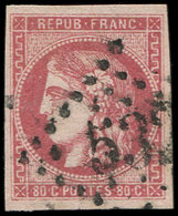 EMISSION DE BORDEAUX 49d  80c. GROSEILLE, Obl. GC 532, Nuance Certifiée Calves, TB. C - 1870 Bordeaux Printing