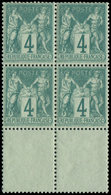 ** TYPE SAGE 63    4c. Vert, BLOC De 4 Bdf, Centrage Parfait, Fraîcheur Postale, Superbe - 1876-1878 Sage (Tipo I)