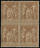 ** TYPE SAGE 80a  30c. Brun, BLOC De 4, Très Bon Centrage, TTB - 1876-1878 Sage (Type I)