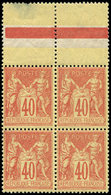 ** TYPE SAGE 94   40c. Rouge-orange, BLOC De 4 Bdf, Fraîcheur Postale, TTB - 1876-1878 Sage (Tipo I)