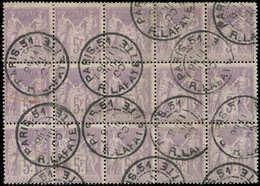 TYPE SAGE 95    5f. Violet Sur Lilas, BLOC De 15 Obl. Càd 51/RUE LAFAYETTE 11/7/00, TB - 1876-1878 Sage (Tipo I)