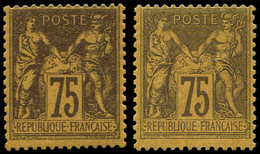 * TYPE SAGE 99 Et 99a, 75c. Violet Sur Orange Et Sur Jaune, TB - 1876-1878 Sage (Type I)