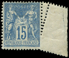 * TYPE SAGE 101  15c. Bleu, Bdf PIQUAGE Décalé, TB - 1876-1878 Sage (Type I)