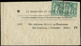 Let TYPE SAGE SUR LETTRES N°63 PAIRE Obl. Càd TOULOUSE 2/4/77 Sur Bande "Le Messager Du Coeur De Jésus", TB - 1877-1920: Periodo Semi Moderno