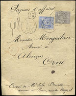 Let TYPE SAGE SUR LETTRES N°66 Et 68 Obl. Càd PARIS 8/8/76 Sur Bande De Papiers D'Affaires, TB - 1877-1920: Periodo Semi Moderno