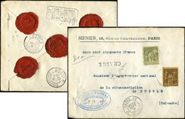 Let TYPE SAGE SUR LETTRES N°82 Et 99 Obl. Càd PARIS 22 24/9/91 S. Env. CHARGE, TTB - 1877-1920: Semi Modern Period