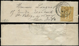 Let TYPE SAGE SUR LETTRES N°86 Obl. Càd BELLEVILLE 1/9/78 S. Bande, Arr. Le 3/9, TB - 1877-1920: Semi Modern Period