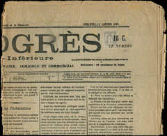 Let TYPE SAGE SUR LETTRES N°87 Obl. TYPO Sur Journal LE PROGRES 14/1/83, R Et TB - 1877-1920: Periodo Semi Moderno