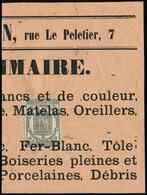 JOURNAUX  1A : 2c. Noir, Essai Surch. EPREUVE En Rouge Obl. TYPO S. Grand Fragt, R Et TB, Cote Maury - Newspapers