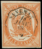TELEGRAPHE Télégraphe 3 : 1f. Orange, Obl. Càd SAVENAY 11 (manuscrit)/1/68, TB. J - Telegraph And Telephone