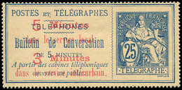 (*) TELEPHONE Téléphone 13 : 25c. Bleu Sur Chamois, TB - Telegrafi E Telefoni