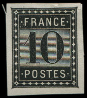 (*) ESSAIS  1876 : 10c. Noir, Essai Pour L'Imprimerie Nationale, TB - Other & Unclassified