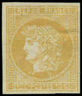 (*) ESSAIS  1876 : Projet Gaiffe, 10c. Bistre-jaune, TB - Other & Unclassified