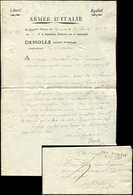 Let LETTRES SANS TIMBRE ET DOCUMENTS DIVERS MP ARM. D'ITALIE/8e Don S. LAC Du 8 Pluviose An VII Signée Du Général De Bri - Altri & Non Classificati