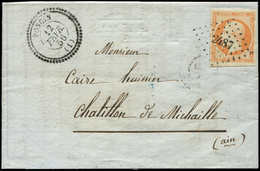 Let OBLITERATIONS PAR DEPARTEMENTS 1/AIN N°16 Obl. PC 2487 S. LAC, Càd T122 PONCIN 12/2/56, Superbe - 1849-1876: Classic Period