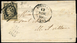 Let OBLITERATIONS PAR DEPARTEMENTS 20/COTE D'OR N°3 Défx Obl. GRILLE S. LSC, Cursive 20/LA ROCHE/EN-BRENIL, Càd T14 ROUV - 1849-1876: Periodo Classico