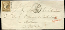 Let OBLITERATIONS PAR DEPARTEMENTS 30/HAUTE GARONNE N°1 Obl. PC 1685 S. LAC, Càd T15 TOULOUSE 20/1/52 Et Cursive ROUGE 3 - 1849-1876: Classic Period