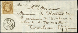 Let OBLITERATIONS PAR DEPARTEMENTS 30/HAUTE GARONNE N°9 Obl. PC 2061 S. LAC, Càd T15 TOULOUSE 2/7/54 Et Cursive 30/MONTA - 1849-1876: Classic Period