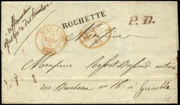 Let DUCHE DE SAVOIE MP ROCHETTE Sur LAC De 1847, Cachet P.D. Rouge Pour Grenoble, TB - 1849-1876: Classic Period