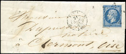 Let LETTRES DE PARIS N°14A Obl. Etoile PLEINE S. LAC, Càd T1338 2e PARIS 2e 21/11/55, Route De Lille, Indice 19, TB - 1849-1876: Classic Period