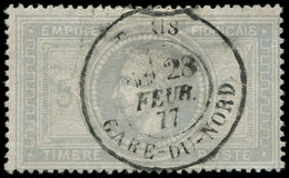 LETTRES DE PARIS N°33 Obl. Càd GARE Du NORD 28/2/77, Défx, B/TB - 1849-1876: Classic Period