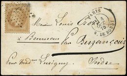 Let BALLONS MONTES N°28B Obl. Etoile 5 Sur Carte, Càd R. De Bondy 7/10/70, Arr. BUZANCAIS 21/10, TB - Guerra Del 1870