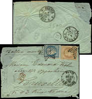 Let BALLONS MONTES N°28 Et 37 Obl. Etoile 2 S. Env., Càd R. St Lazare 31/10/70, Arr. BRUXELLES 4/11, TB. LE FULTON - War 1870
