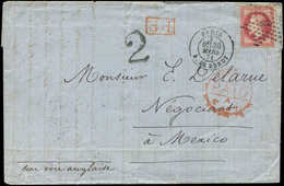 Let Commune De Paris  N°32 Obl. Etoile 5 S. LAC, Càd R. De Bondy 30/3/71, Passage LONDON Et Taxe 2 Mexicaine Pour MEXICO - War 1870