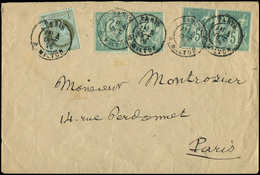 Let AFFRANCHISSEMENTS ET COMBINAISONS N°50, 64 PAIRE Et 74 PAIRE Obl. Càd R. MILTON 4/10/76 Sur Env., TB - 1849-1876: Classic Period