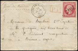 Let DESTINATIONS N°24 Obl. GC 2042 S. Env., Càd LIGNY-EN-BARROIS 21/6/67 Pour BUENOS AYRES, Sans Arrivée, TB - 1849-1876: Classic Period