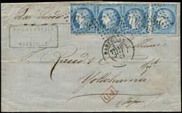 Let DESTINATIONS N°60A (4) Obl. GC 2240 S. LAC, Càd Marseille 10/5/73, Arr. YOKOHAMA, TTB - 1849-1876: Classic Period