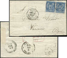 Let DESTINATIONS N°79 PAIRE Obl. PARIS 16/8/78 Sur LAC, Arr. En POLOGNE Au Verso, TB - 1849-1876: Periodo Classico
