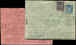 Let DESTINATIONS N°89 Obl. Càd LA ROCHE-S-YON 9/6/98 S. Env. Entier 15c. Bleu Pour ZANZIBAR. Il Est Joint Une Note Manus - 1849-1876: Classic Period