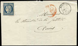 Let LETTRES ET OBLITERATIONS D'ALGERIE N°4 Obl. PC 3727 S. LSC, Càd MEDEAH 23/9/52, TB - 1849-1876: Classic Period