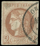 LETTRES ET OBLITERATIONS D'ALGERIE N°40B Obl. Càd D'OR(AN), Défx, B/TB - 1849-1876: Classic Period