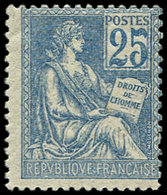 ** EMISSIONS DU XXème SIECLE 114   Mouchon, 25c. Bleu, Décentré, Sinon TB - Unused Stamps