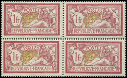 ** EMISSIONS DU XXème SIECLE 121   Merson,  1f. Lie De Vin Et Olive, BLOC De 4, TB - Unused Stamps