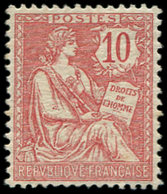 ** EMISSIONS DU XXème SIECLE 124   Mouchon Retouché, 10c. Rose, Très Bien Centré, TB - Unused Stamps