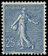 ** EMISSIONS DU XXème SIECLE 132   Semeuse Lignée, 25c. Bleu, Très Bon Centrage, TTB - Unused Stamps