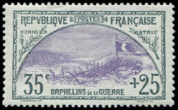 ** EMISSIONS DU XXème SIECLE 152   1ère Série Orphelins, 35c. + 25c. Ardoise Et Violet, Excellent Centrage, TTB - Unused Stamps