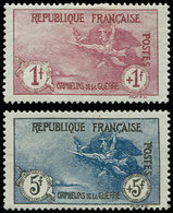 * EMISSIONS DU XXème SIECLE 154/55 1ère Série Orphelins, 1f. + 1f. Et 5f. + 5f., TB - Unused Stamps