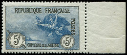 ** EMISSIONS DU XXème SIECLE 155   1ère Série Orphelins,  5f. + 5f. Noir Et Bleu, Bdf, TTB. C - Unused Stamps