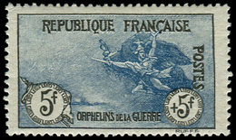 (*) EMISSIONS DU XXème SIECLE 155   1ère Série Orphelins,  5f. + 5f. Noir Et Bleu, Gno, TB - Unused Stamps