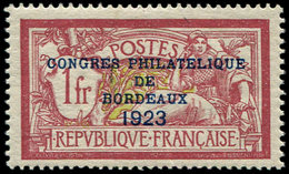 ** EMISSIONS DU XXème SIECLE 182   Congrès De Bordeaux, 1f. Lie De Vin Et Olive, Centrage Parfait, Superbe - Unused Stamps