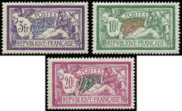 ** EMISSIONS DU XXème SIECLE 206/08 Merson, 3f., 10f. Et 20f. De 1925-26, Tous Bien Centrés, TB - Unused Stamps